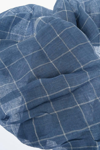 Checkered Linen Blend Foulard