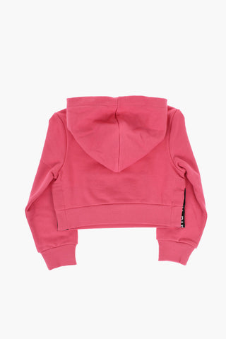 Felpa Con Cappuccio In Cotone Garzato Con Stampa Logo