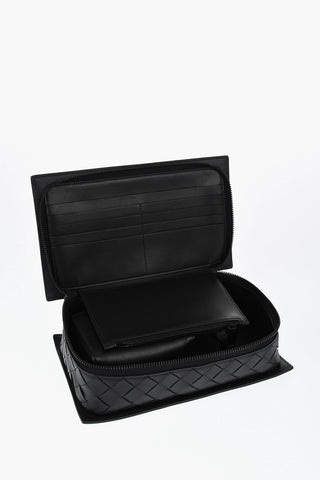 Woven Leather Business Case with Inner Coin-holder