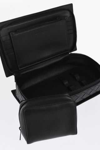 Woven Leather Business Case with Inner Coin-holder