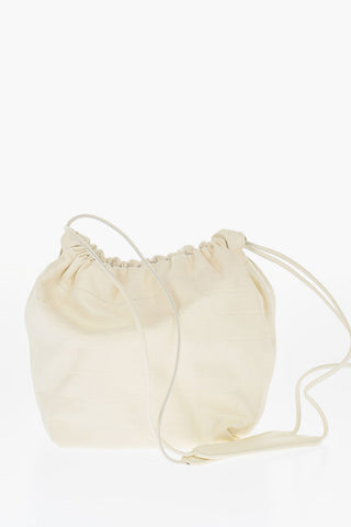 Borsa Bucket DUMPLING in Pelle Stampata Effetto Coccodrillo