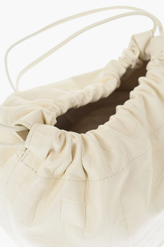 Borsa Bucket DUMPLING in Pelle Stampata Effetto Coccodrillo