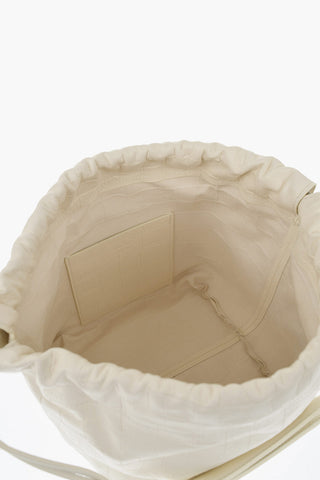 Borsa Bucket DUMPLING in Pelle Stampata Effetto Coccodrillo