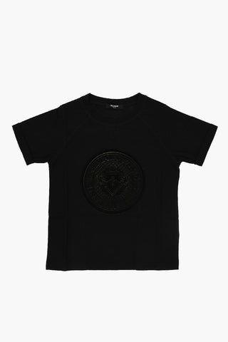 Short Sleeved T-shirt With Velvet Logo
