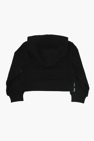 Felpa Con Cappuccio In Cotone Garzato Con Stampa Logo
