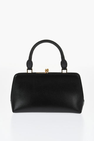 Leather GOJI Handbag with Clip Clap Closure
