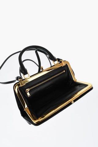 Leather GOJI Handbag with Clip Clap Closure