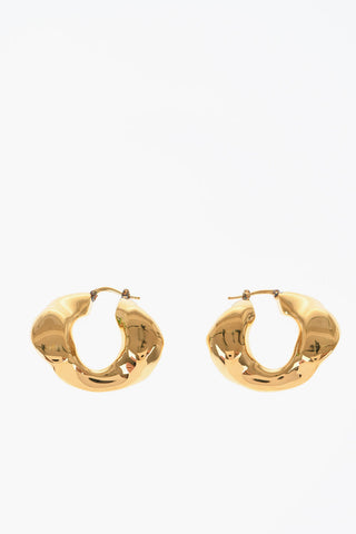 Brass Asymmetric Hoop Earrings