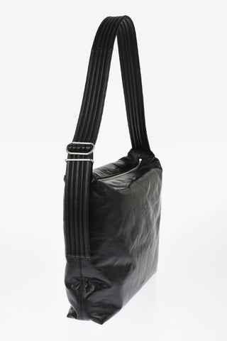 Leather Quilted Crossbody Bag with Zip Closure
