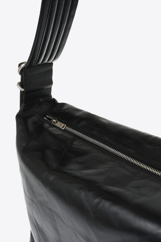 Leather Quilted Crossbody Bag with Zip Closure