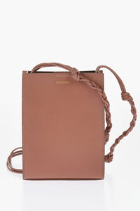 Leather Crossbody Bag TANGLE with Snap Button Closure