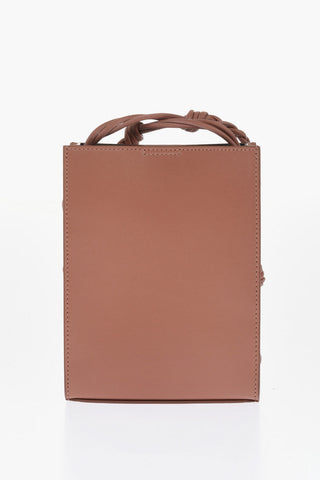Leather Crossbody Bag TANGLE with Snap Button Closure