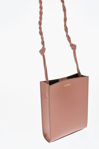 Leather Crossbody Bag TANGLE with Snap Button Closure