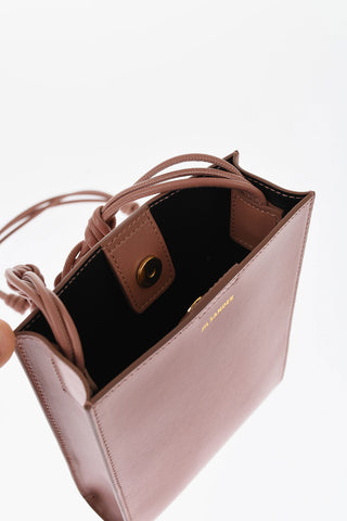 Leather Crossbody Bag TANGLE with Snap Button Closure