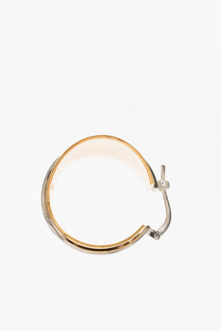 Two-Tone Brass Earrings with Ring Design