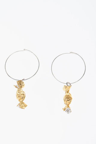 Orecchini a Cerchio in Ottone CANDY con Pendente