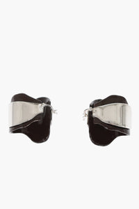 Emaillierte Messingohrringe mit Ring-Design