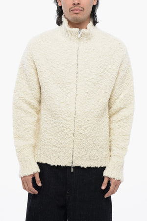 Bouclé Wool Cardigan with Zip Closure