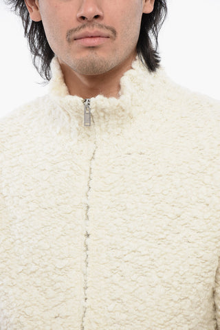 Bouclé Wool Cardigan with Zip Closure