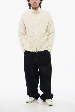 Bouclé Wool Cardigan with Zip Closure
