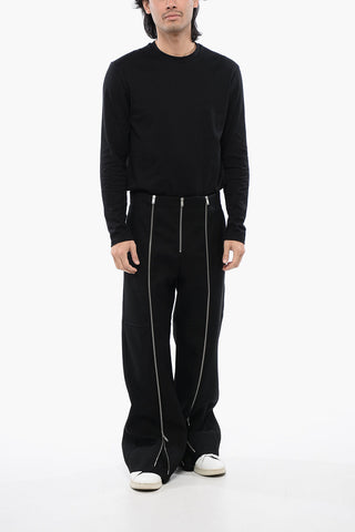 Pantaloni A Vita Alta Con Zip