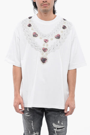 Oversize-Fit T-Shirt Mit Ketten-Print