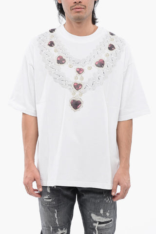 Oversize-Fit T-Shirt Mit Ketten-Print