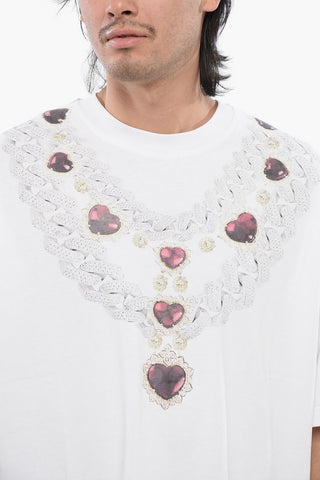 Oversize-Fit T-Shirt Mit Ketten-Print