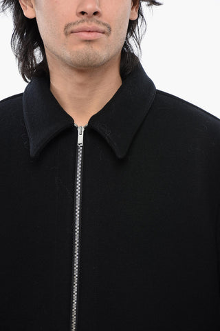 지퍼 여밈 울 코트