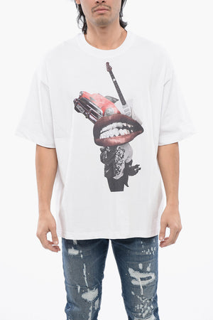Oversize-Fit T-Shirt Mit Print Und Strass
