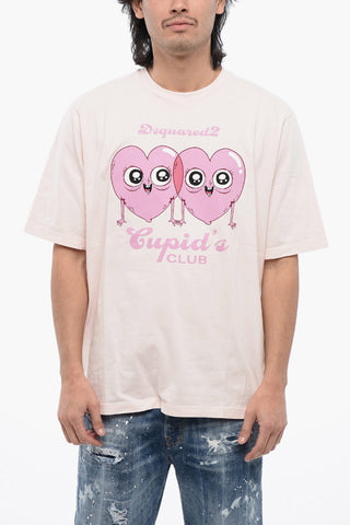 Rundhals-T-Shirt CUPID'S CLUB aus Baumwolle