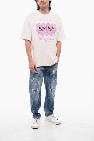 Rundhals-T-Shirt CUPID'S CLUB aus Baumwolle