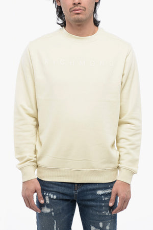 Brushed Cotton Crewneck Sweatshirt With Tone-On-Tone Logo