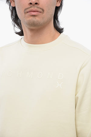 Brushed Cotton Crewneck Sweatshirt With Tone-On-Tone Logo
