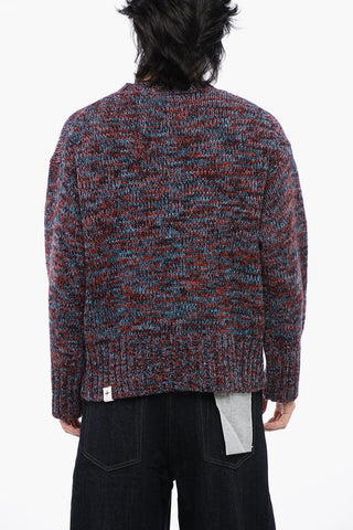 Melange-Wollpullover CHUNKY mit Rundhalsausschnitt