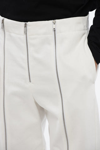 Pantaloni A Vita Alta Con Zip