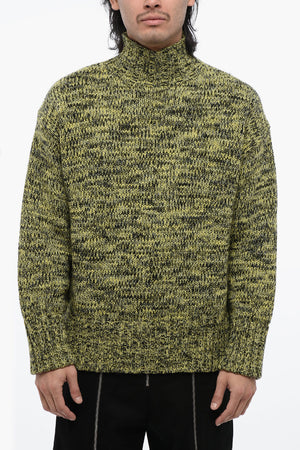 Melange Wool High-Neck Sweater