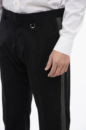 Pantaloni In Lana AKULIN Con Banda Laterlate In Strass