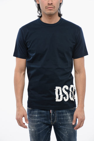 Rundhals-T-Shirt aus Baumwolle mit aufgedrucktem Logo