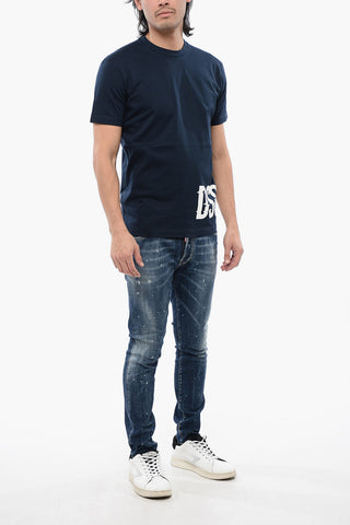 Crewneck Cotton T-Shirt with Printed Logo