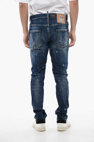 Distressed Cool Guy Denims with Dark Wash