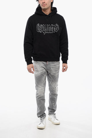 Felpa Hoodie GOTHIC con Logo in Cristalli