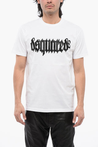 Loose-Fit Cotton T-Shirt D2 GOTHIC with Crystals