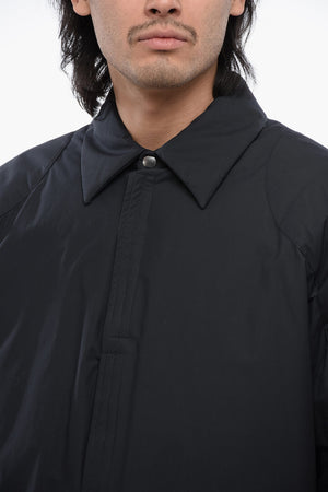 Puffer Jacket With Collar And Strap Closure