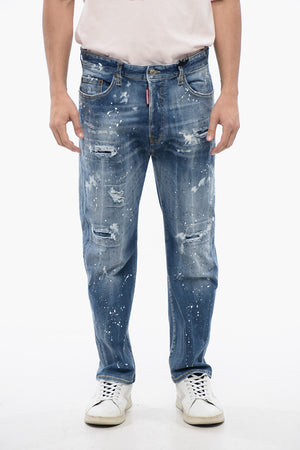Delavé Denim Bro Fit Jeans with All-Over Crystals 18cm