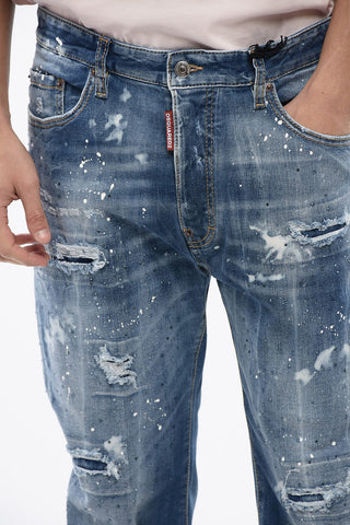 Delavé Denim Bro Fit Jeans with All-Over Crystals 18cm