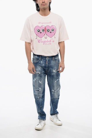Delavé Denim Bro Fit Jeans with All-Over Crystals 18cm