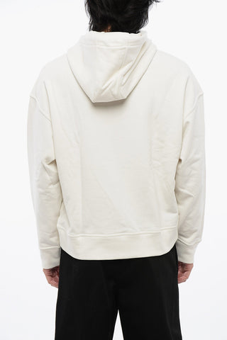 Brushed Cotton Hoodie With Logo Print