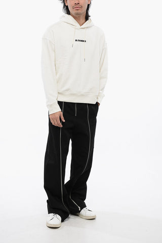 Brushed Cotton Hoodie With Logo Print