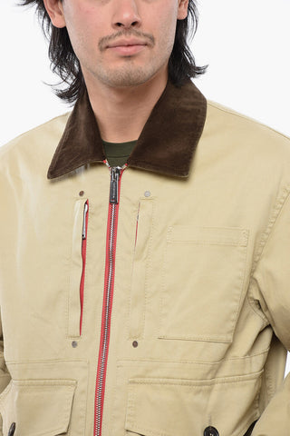 Giubbotto Multitasca HERITAGE con Colletto in Velour a Coste
